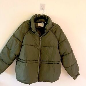 Beautiful New Olive Green Down Coat, never worn!